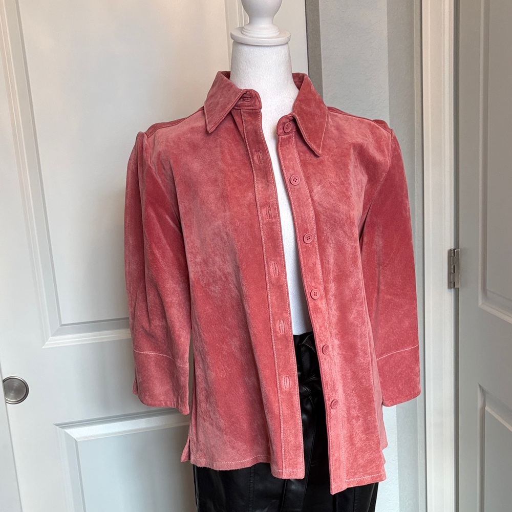 Sorbe’ Elegant Coral Suede Women's Blazer